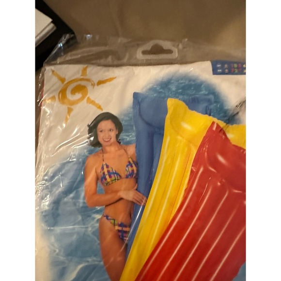 THE WET SET Intex Inflatable Glossy Mat Pool Floating Lounge Red 72x27" NOS 1999 - Picture 3 of 4